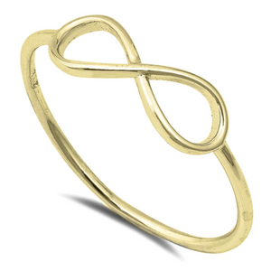 Yellow gold womens infinity ring size 3-12