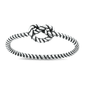 Womens and girls infinity heart knot rope ring