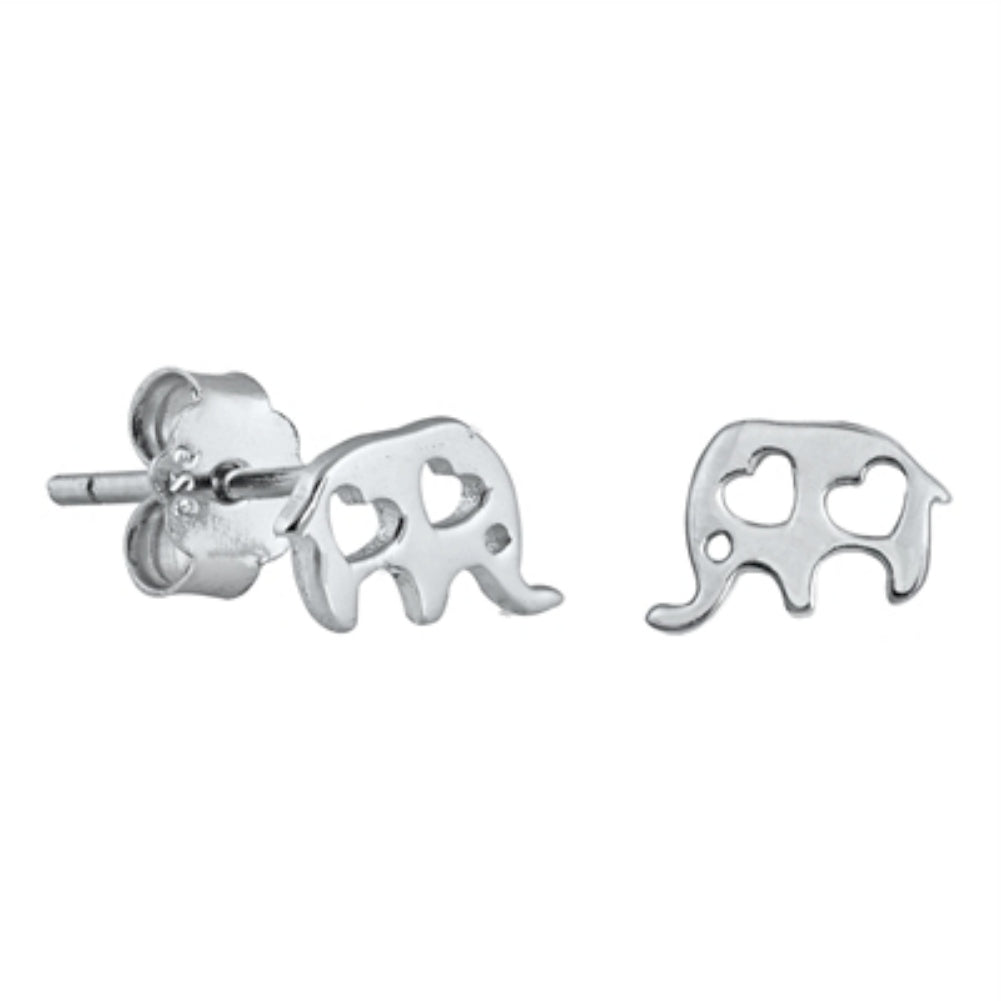 Elephant heart stud earrings