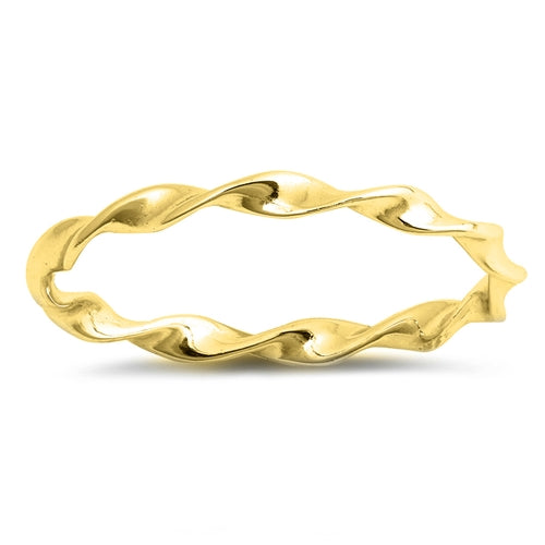 Yellow gold twist ring