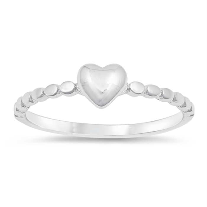 Tiny silver heart ring