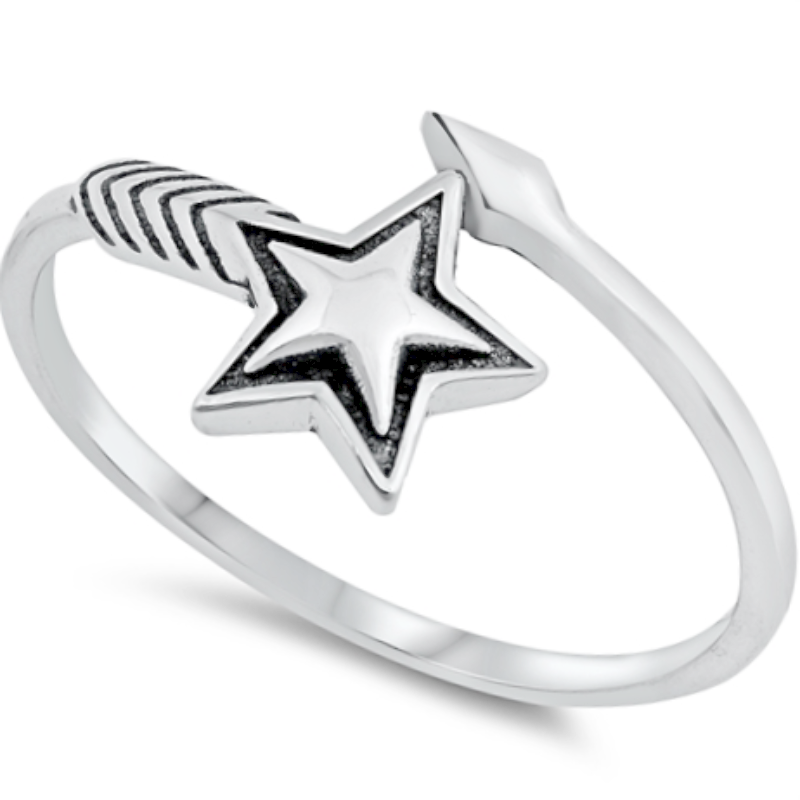 Arrow and star ring