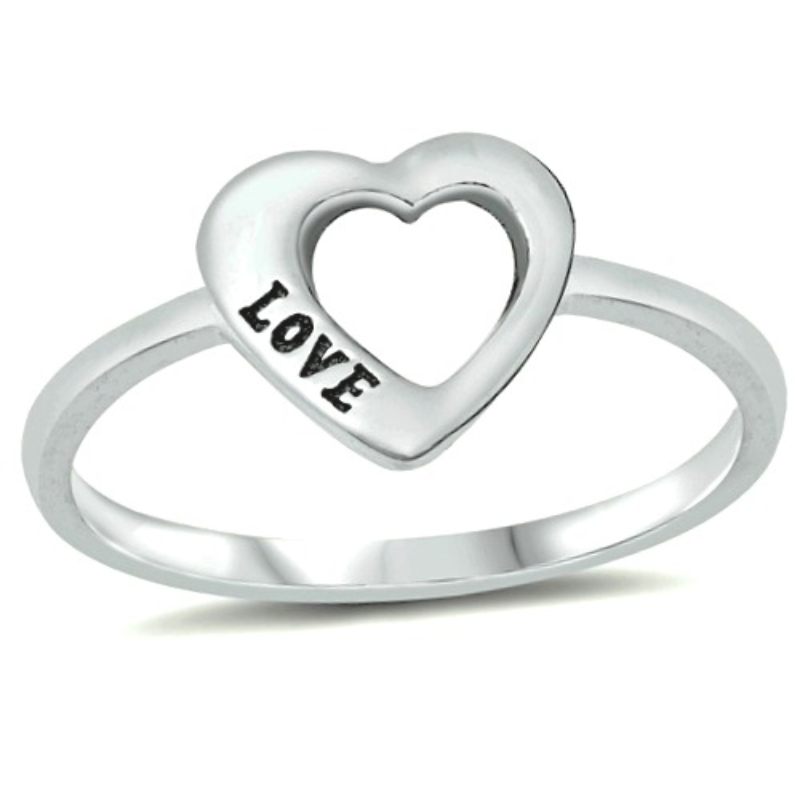 Open heart love ring