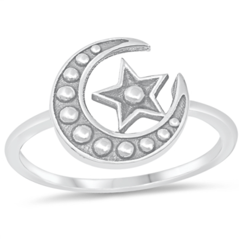 star and moon ring
