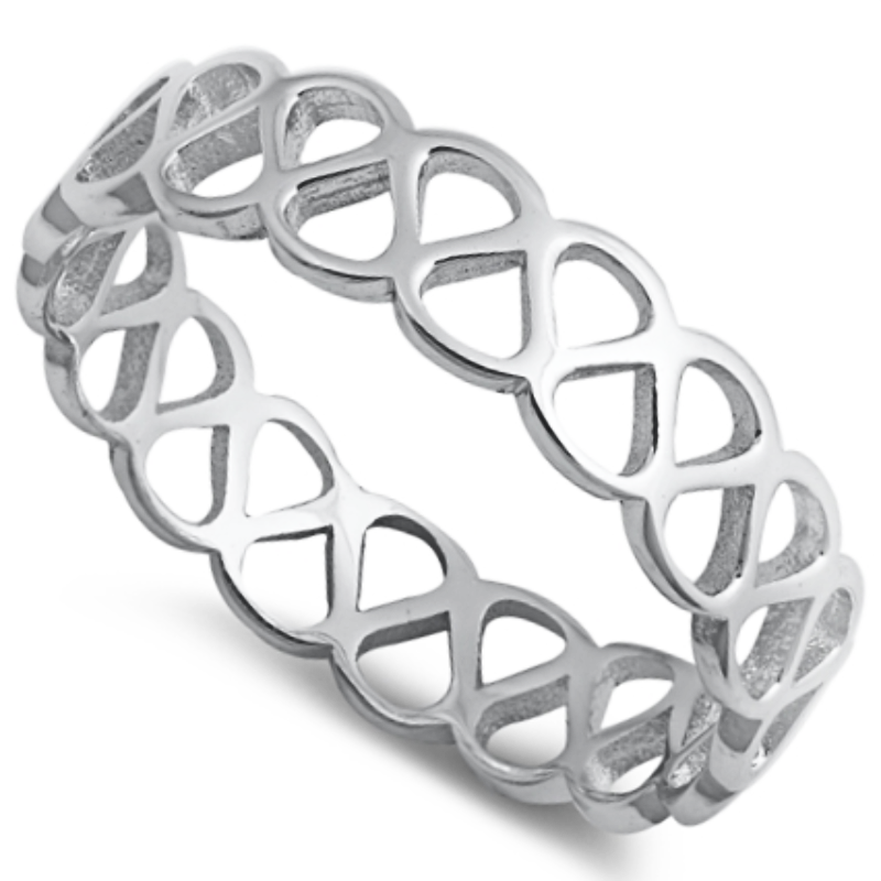 Twisted wide band ring