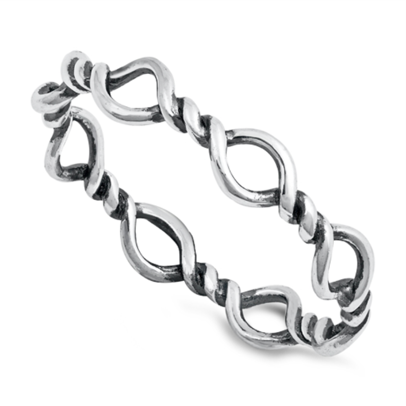 925 Sterling Silver Barbed Wire Ring Ladies and Kids Size 4-12 Midi – Sterling  Silver Fashion