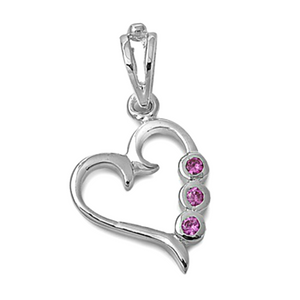 Sweet ruby heart pendant made in sterling silver for women and girls