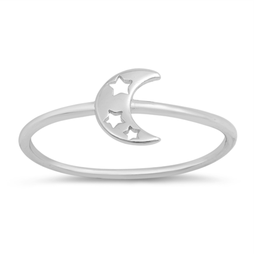 Womens and kids moon and star ring