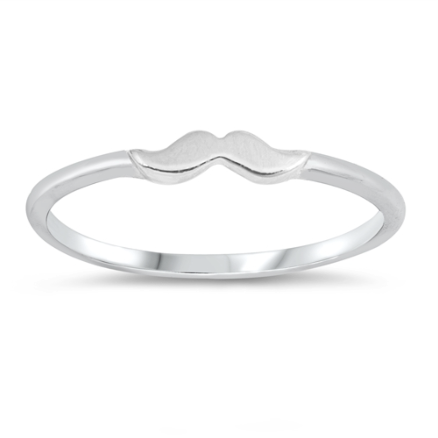 Womens and girls small mustache band ring