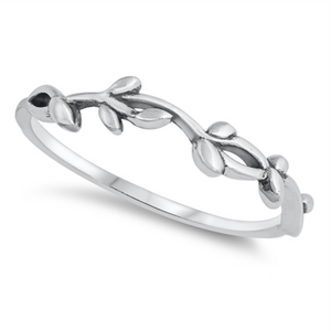 Womens and girls braided vine and leaf ring