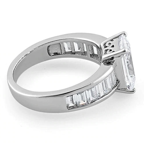 Emerald cut solitaire ring 
