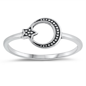 Star and moon ring