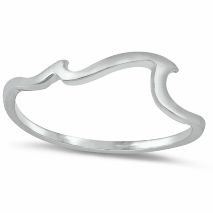 Womens and girls ocean wave ring