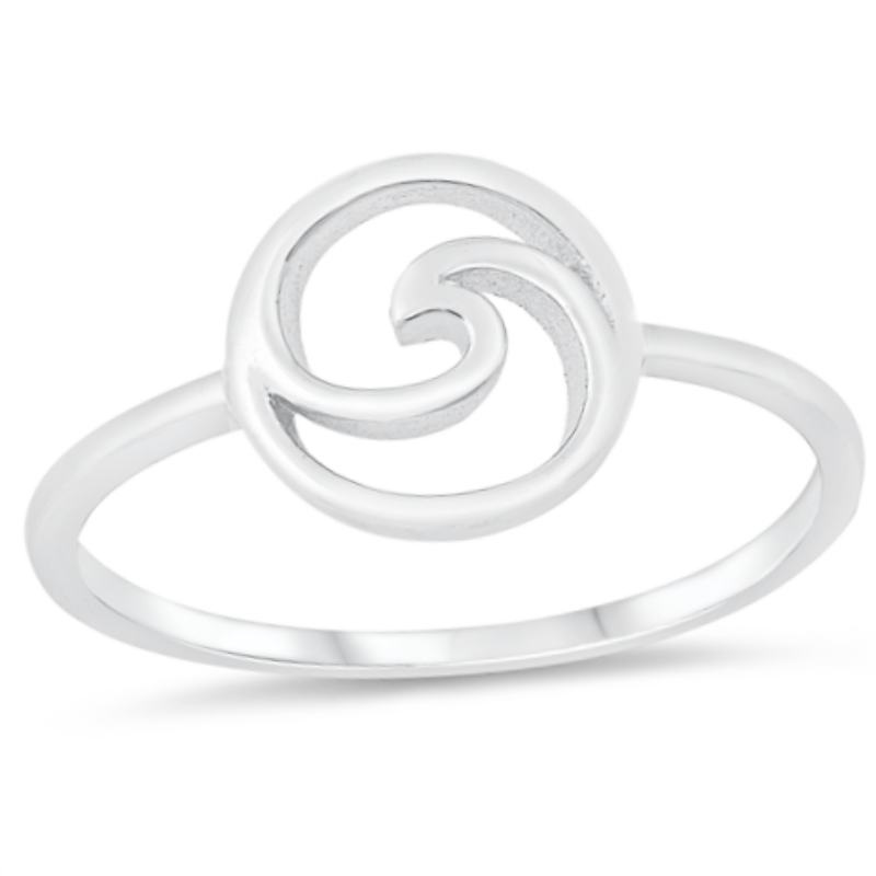 925 Sterling Silver Simple Wave Ring Ladies and Kids Size 4-10 Thumb –  Sterling Silver Fashion