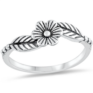 Flower and leaf ring