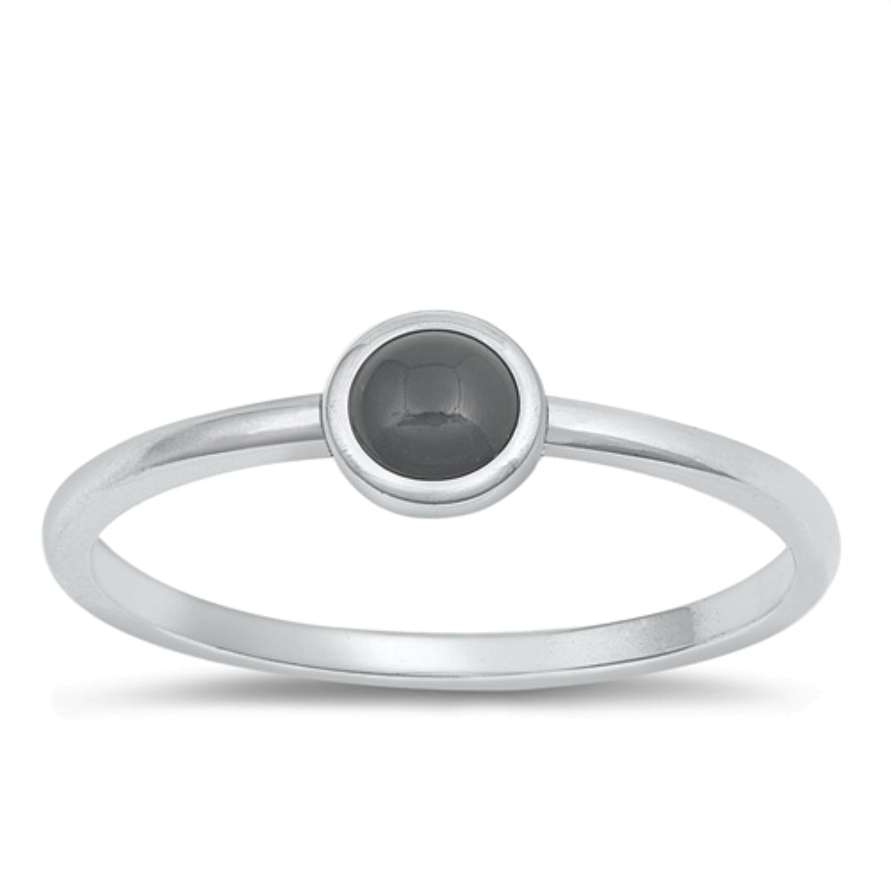 Black agate circle ring
