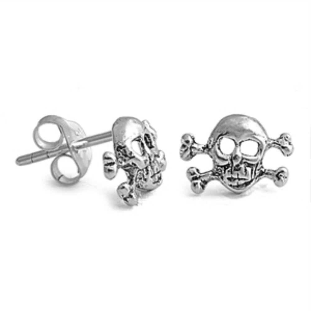 Skull and crossbones stud earrings