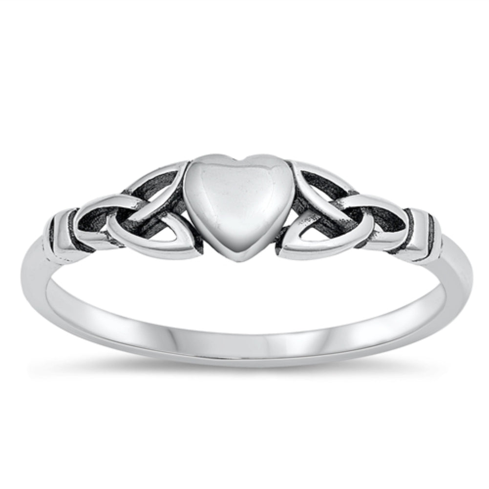 Silver Celtic Triquetra Heart ring