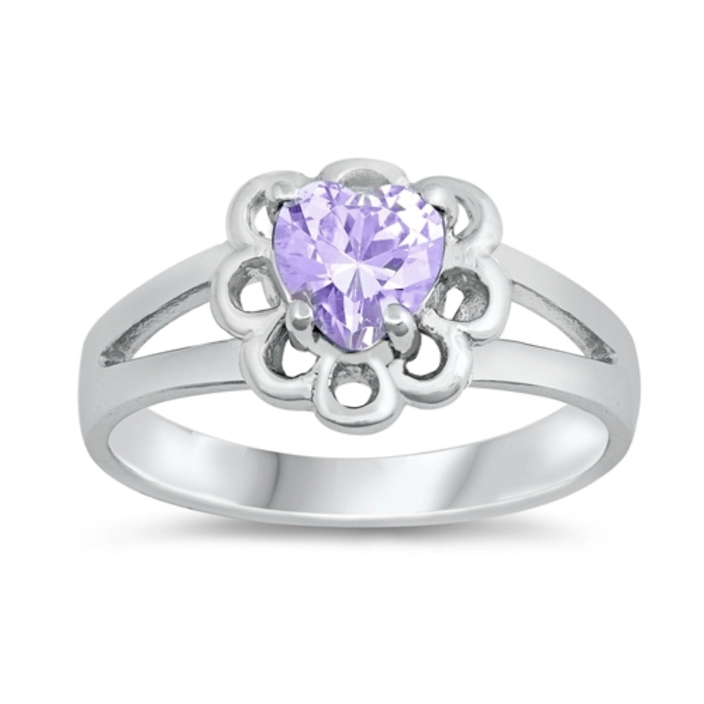 Lavender heart ring