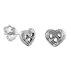Heart pretzel stud earrings