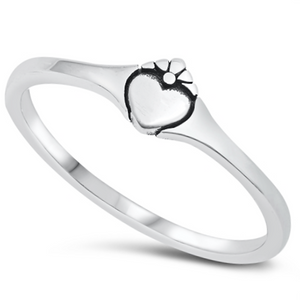 Heart and crown ring
