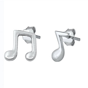 Mismatched asymmetrical musical notes stud earrings 