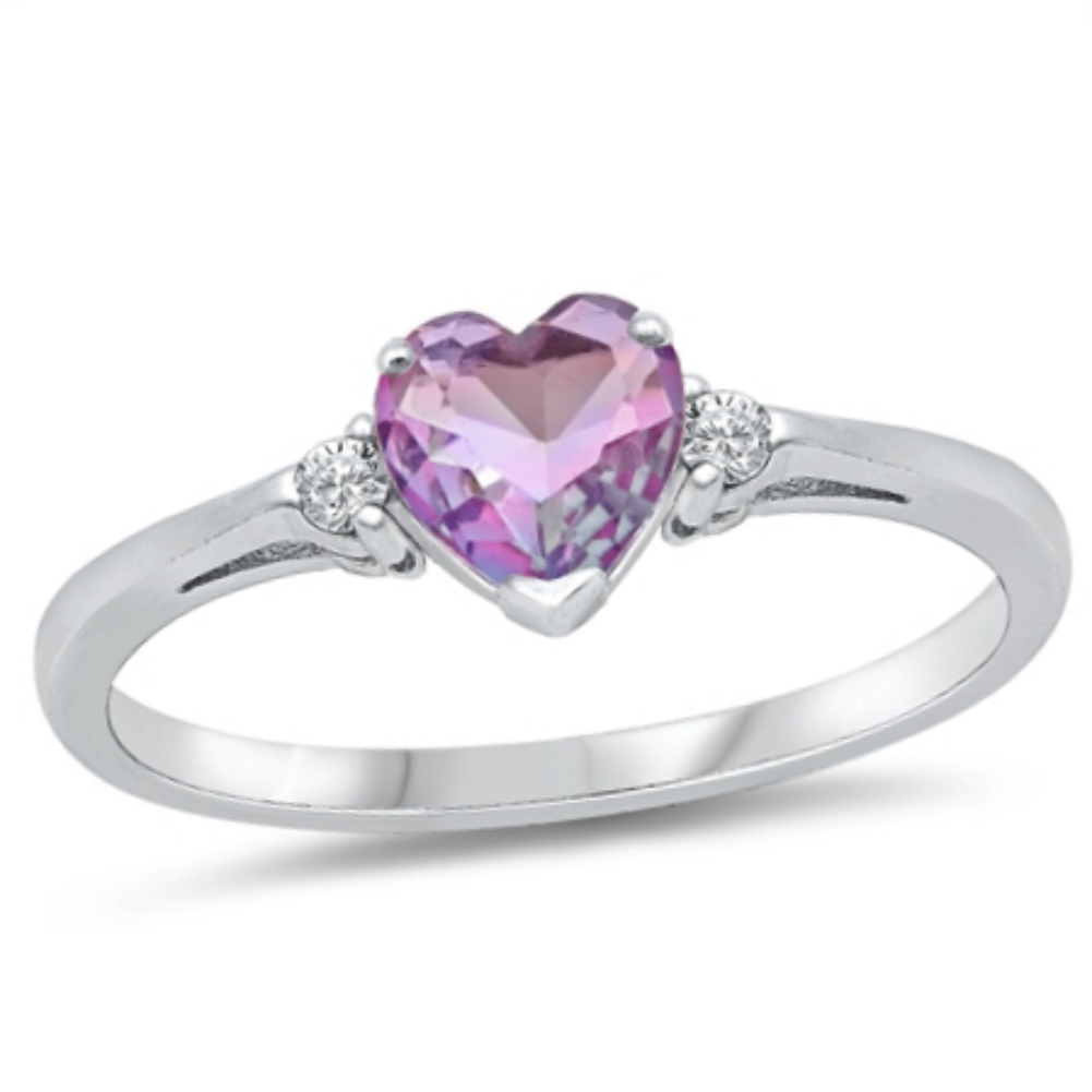 Pink Purple Heart Ring