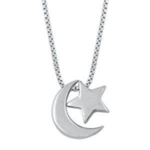 Tiny moon and star necklace
