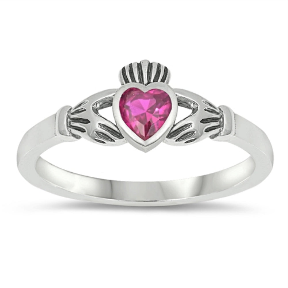 Ruby red heart ring