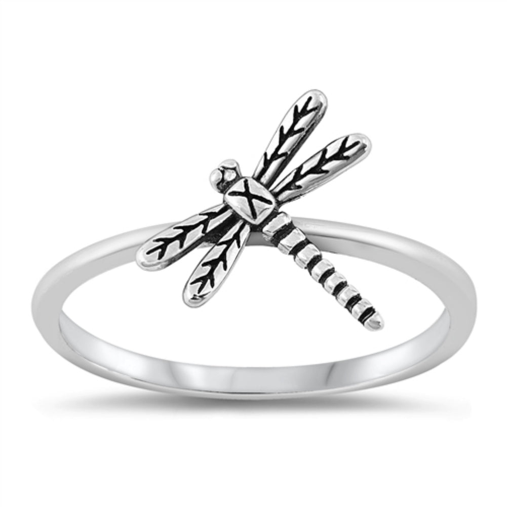 Silver dragonfly ring