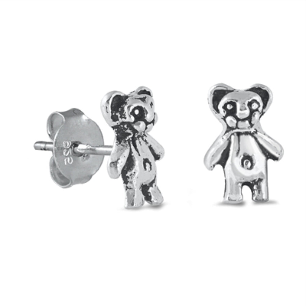 925 Sterling Silver Teddy Bear Stud Earrings Ladies Kids Baby Mens –  Sterling Silver Fashion