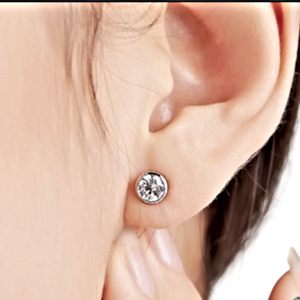 Clear white stud earrings