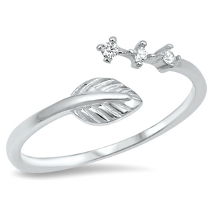 Womens and girls leaf wrap ring