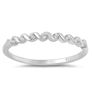 Womens CZ wave ring