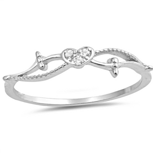 Ladies very small heart CZ ring