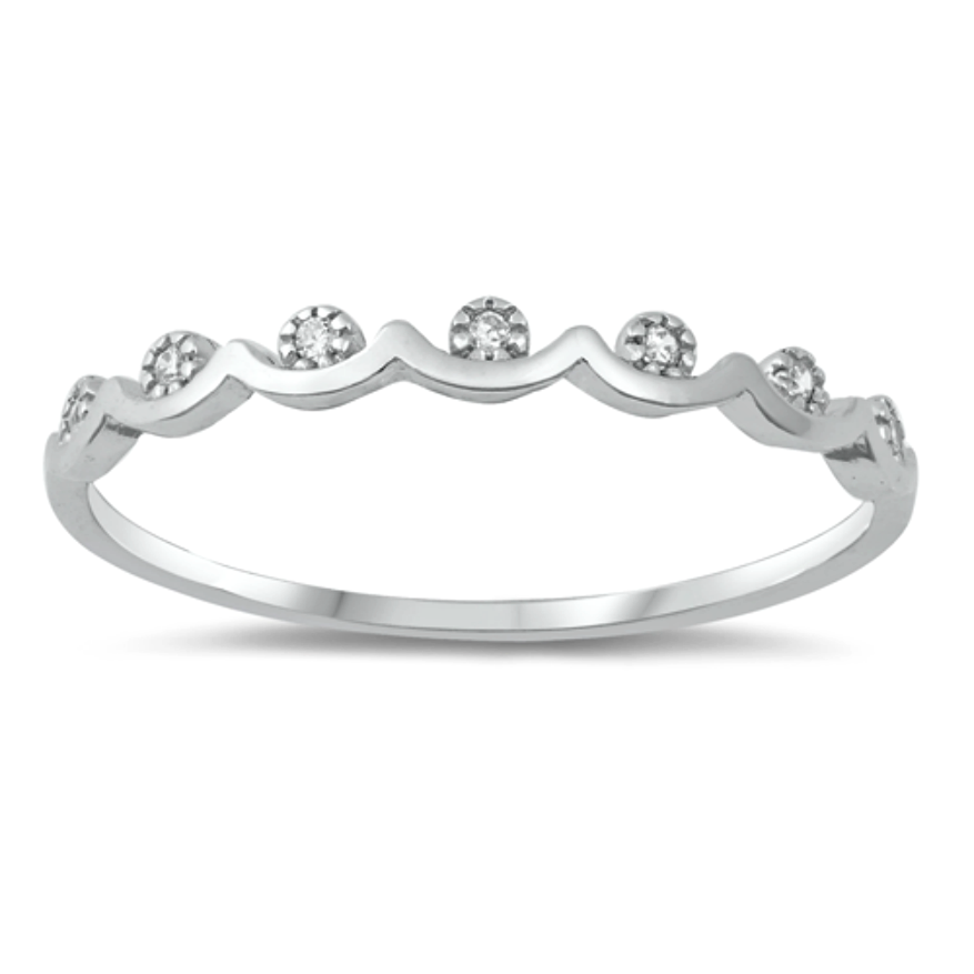 Womens and girls waves CZ ring