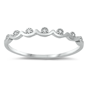 Womens and girls waves CZ ring