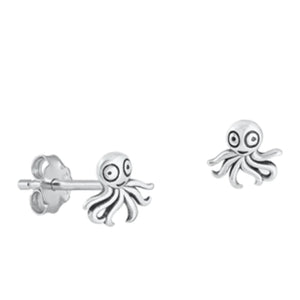 Smiling octopus stud earrings
