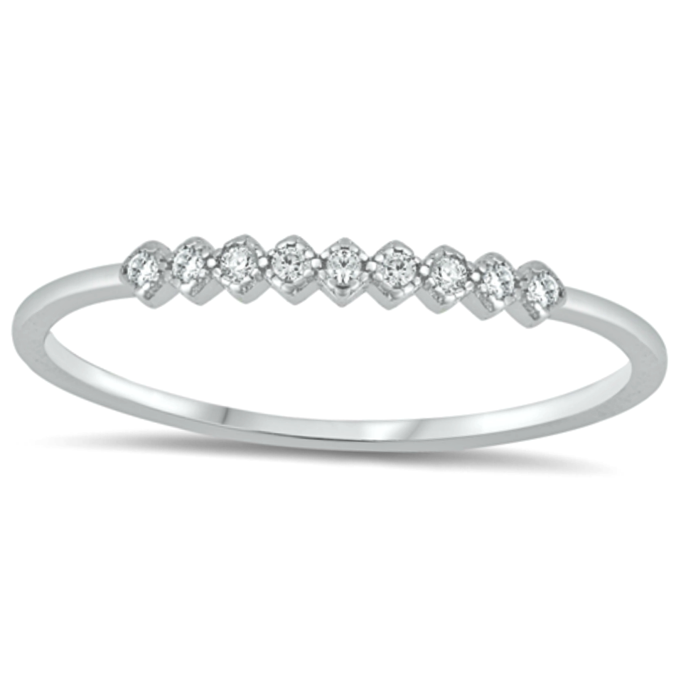 Womens and childs marquise shaped thin band ring