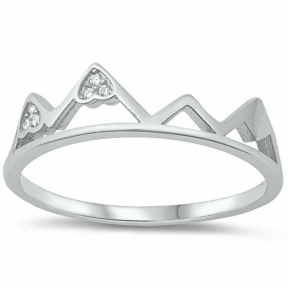 Womens and kids mountains ring in silver