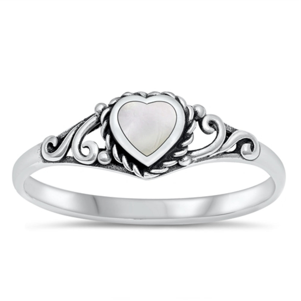 Silver moonstone heart ring
