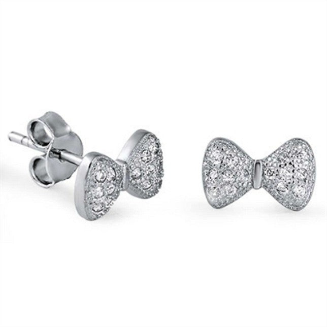 Womens and girls Ribbon Bow Tie Earrings 