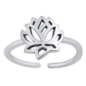 Lotus flower adjustable ring