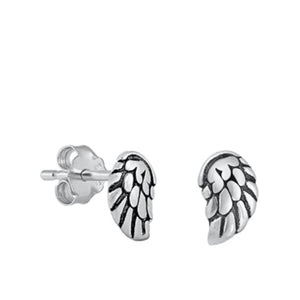 Silver wings stud earrings