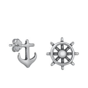 Anchor and Ship wheel earrings