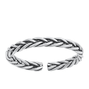 Braided adjustable size ring