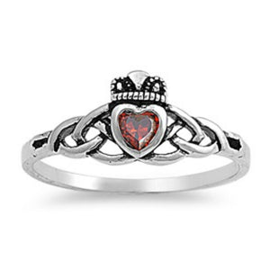 Celtic Red Heart Ring