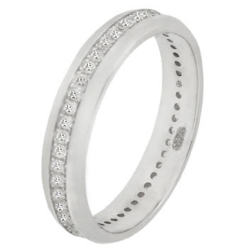 Sterling Silver Round Cut CZ Dome Eternity Ring Size 5-10 by Blades and Bling Sterling Silver Jewelry