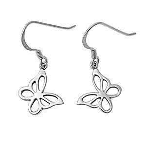Sterling Silver Butterfly Stenciled Cut Out Dangle Earrings - Blades and Bling Sterling Silver Jewelry