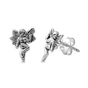 Sterling Silver Fairy Stud Earrings